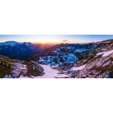 Sunset over Robin Lakes and Mount Daniel